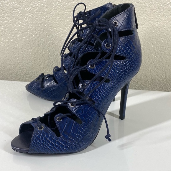 Schutz Mestico CROCODILE SAILFISH High Heel Sandal - Picture 1 of 8